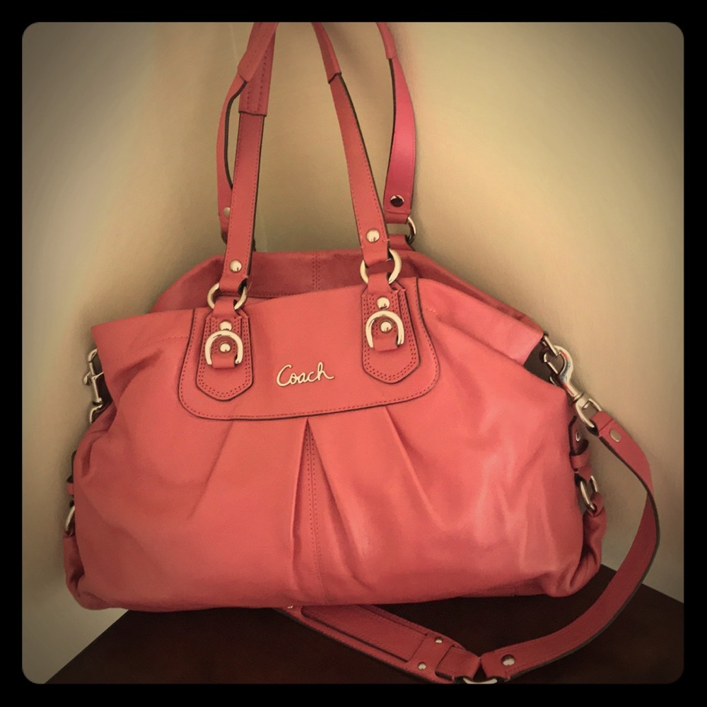 Rose Pink Leather Coach Purse
